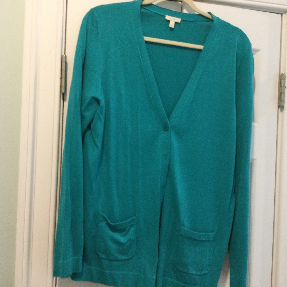 NWOT Talbot’s Teal Cardigan Sweater Size L,